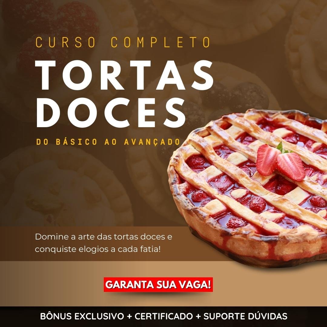 Capa do Curso Tortas Doces — montagem e acabamento gourmet